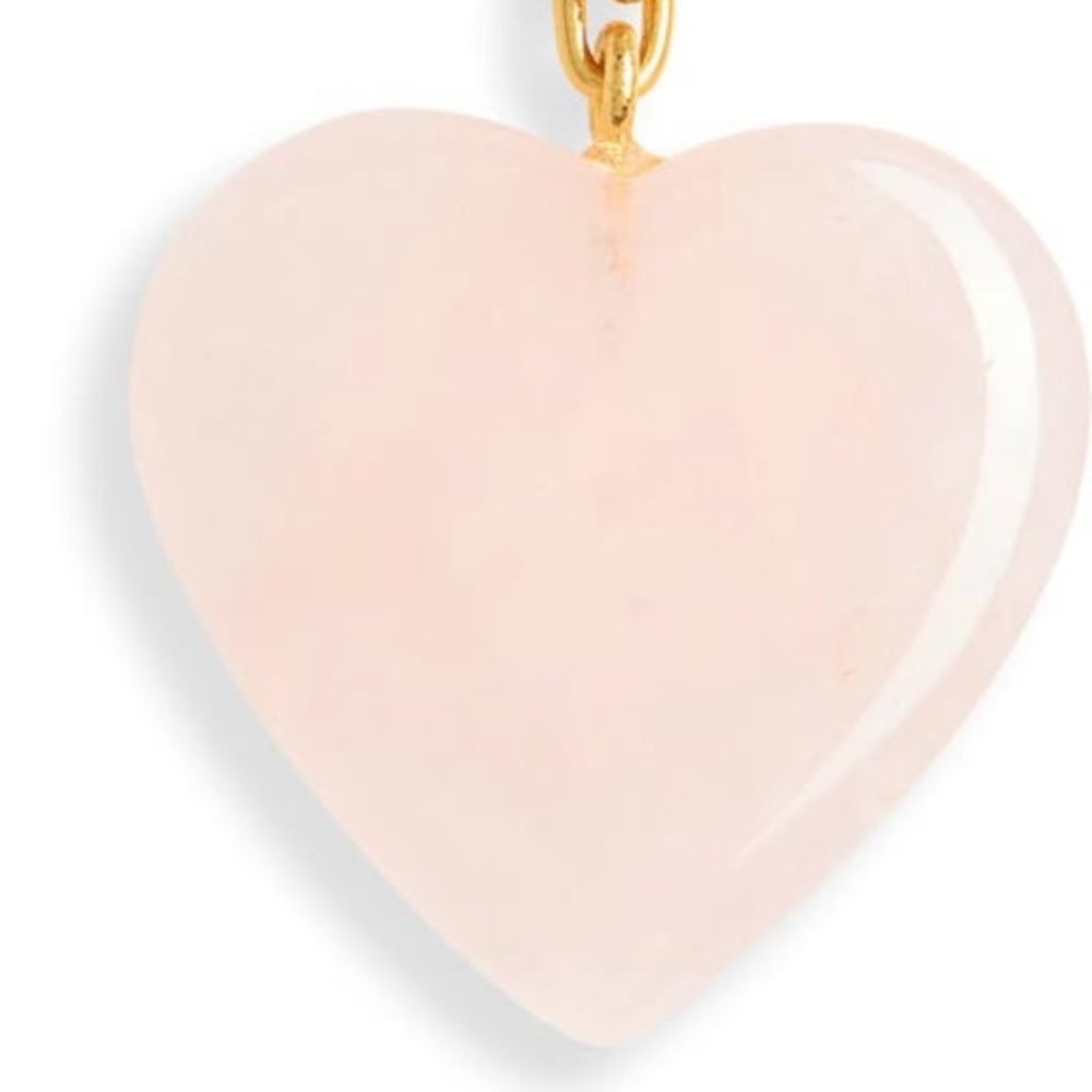Rose Quartz Heartlove Statement Earrings- 1 pair -Effortlessly beautiful-New - Picture 4 of 7